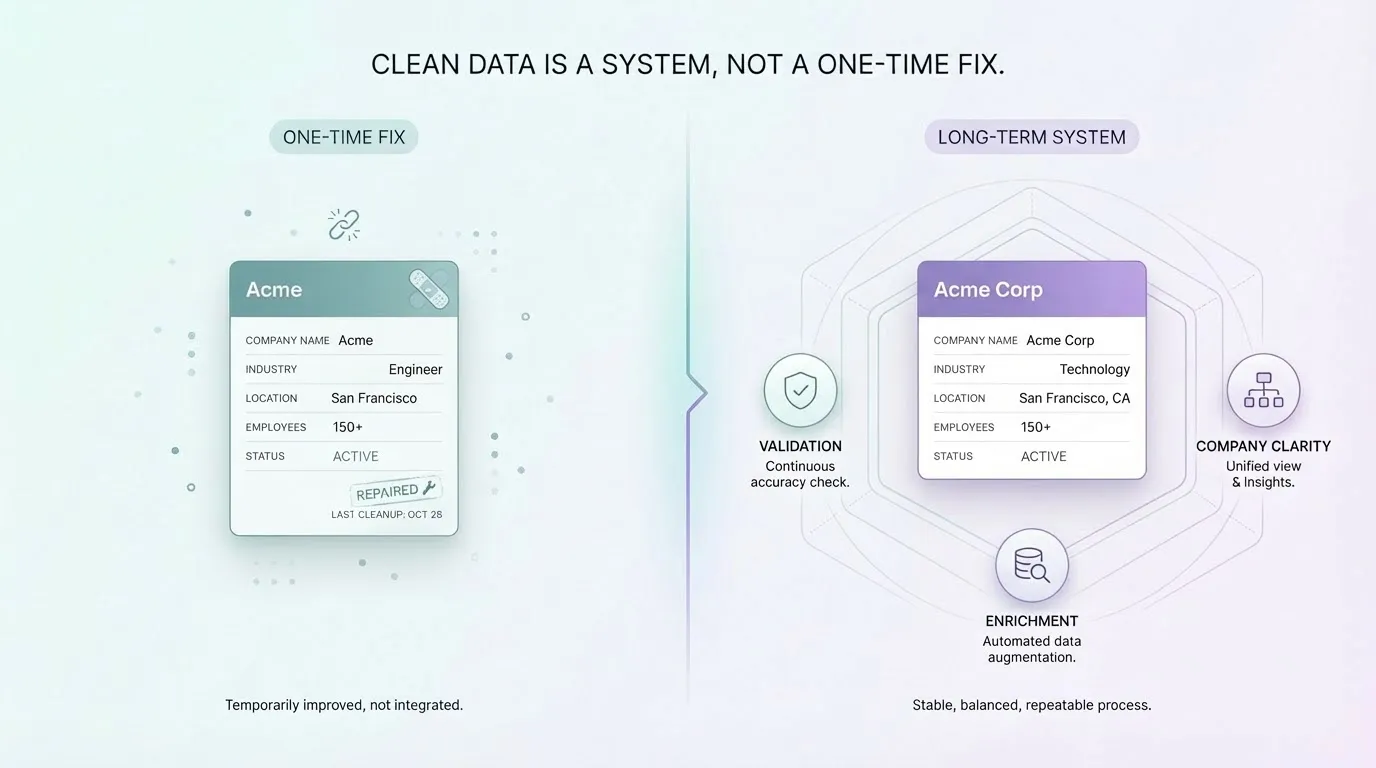 Why clean data is a long-term system, not a one-time fix